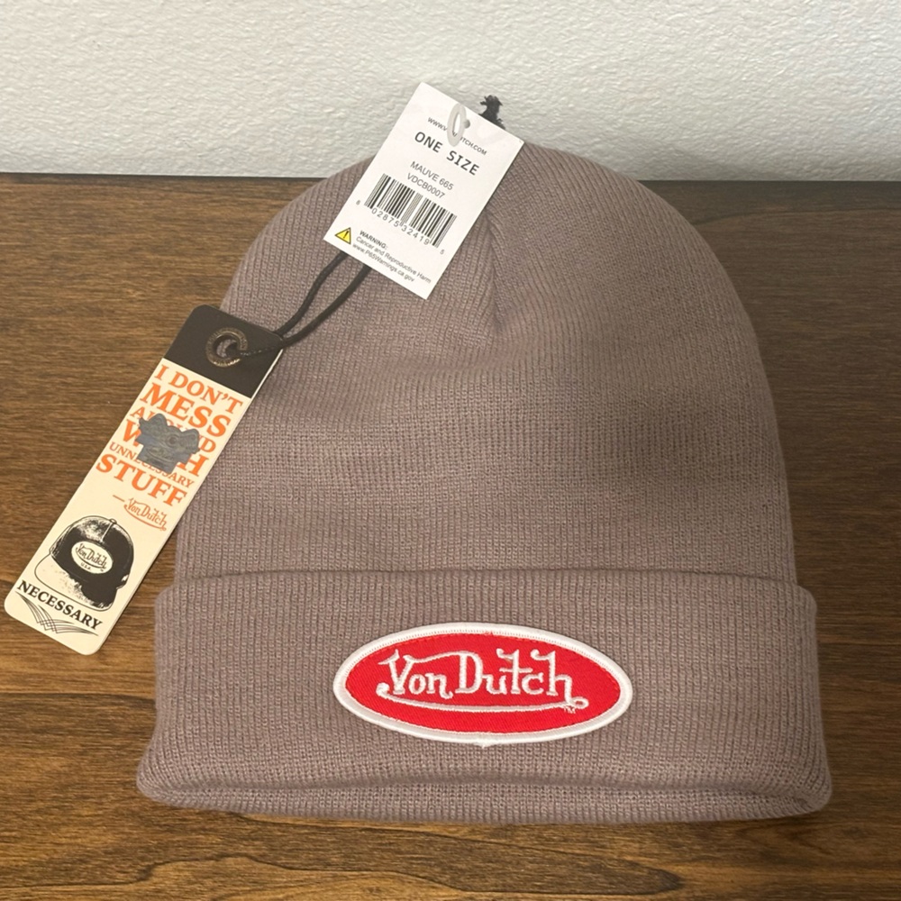 Von Dutch Beanie with Red Logo - Picture 2 of 6